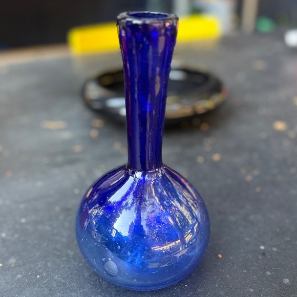 Handmade Other - Antique Hand Blown Cobalt Blue Glass Stem / Bud Vase